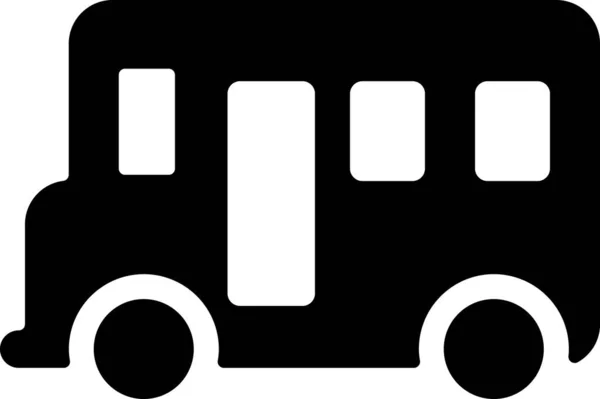 Bus School Transportation Icon Solid Style — Stock Vector