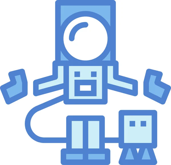 Astronaut Space Spaceman Icon Filled Outline Style — Stock Vector