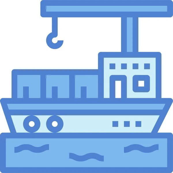Logistiska Online Ikonen För Fartyg — Stock vektor