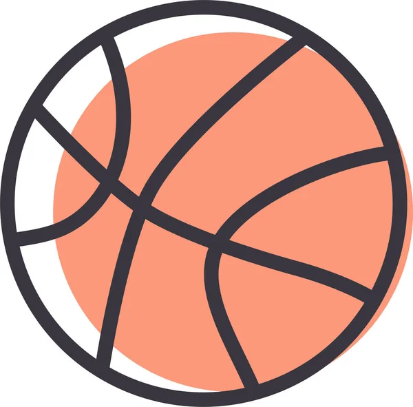 Míč Basketbal Dribble Ikona Obrysu Stylu — Stockový vektor