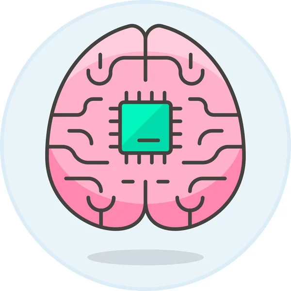 Brain Chip Icon — Stock Vector