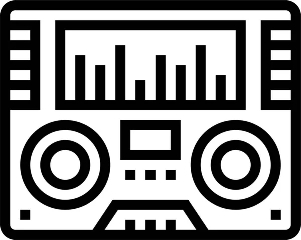 Elektronik Müzik Radyo Simgesi Ana Hat Biçiminde — Stok Vektör