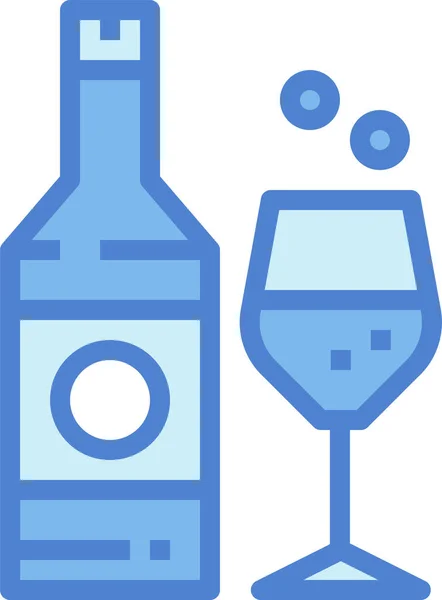 Copas Alcohol Icono Fiesta Estilo Contorno Lleno — Vector de stock