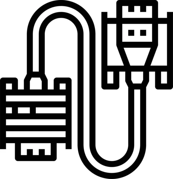 Icône Électronique Connexion Par Câble Dans Catégorie Matériel Informatique — Image vectorielle