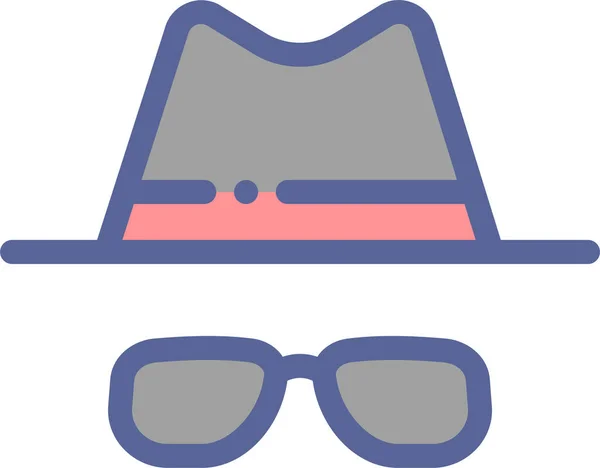 Icono Gafas Detective Avatar Estilo Contorno Lleno — Archivo Imágenes Vectoriales