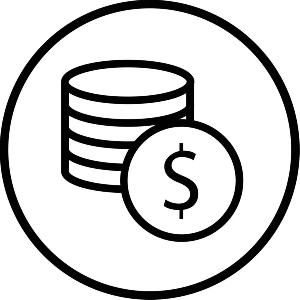 Financovat Peníze Online Ikona Stylu Osnovy — Stockový vektor