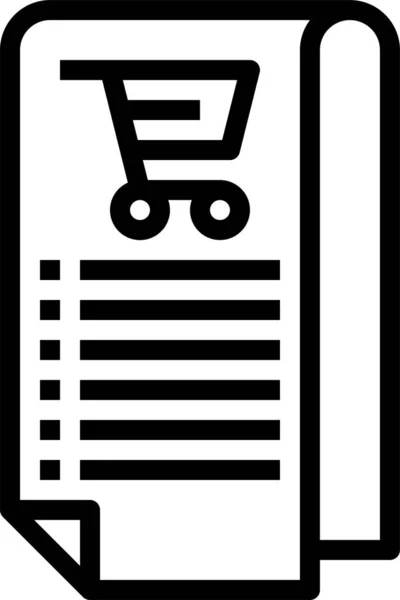 Letter Lijnen Papier Pictogram Shopping Commerce Categorie — Stockvector