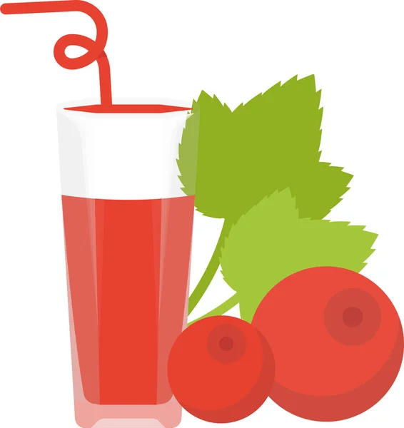 Cerrant Berry Bebidas Ícone Estilo Plano — Vetor de Stock