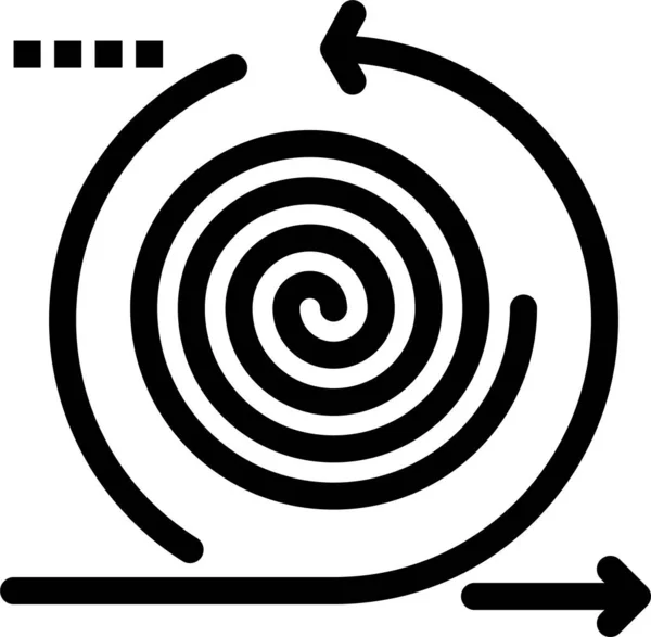 Conjunctuurcycli Iteratie Pictogram Grote Lijnen — Stockvector