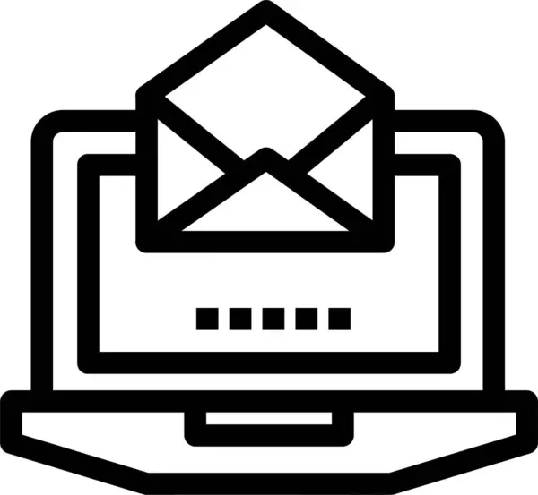 Portátil Correo Icono Abierto — Vector de stock