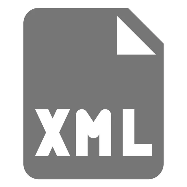 Xml Fájl Ikon Kódolása Szilárd Stílusban — Stock Vector