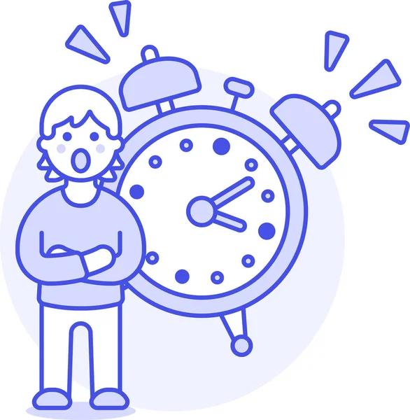 Alarm Clock Deadline Icon Filled Outline Style — Stock Vector