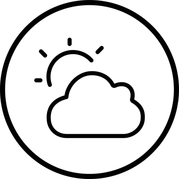 Climate Cloud Cloudy Icon Outline Style — Stock Vector