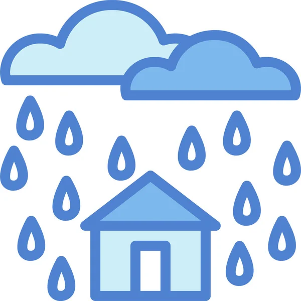 Meteorologie Regenachtige Lucht Pictogram — Stockvector