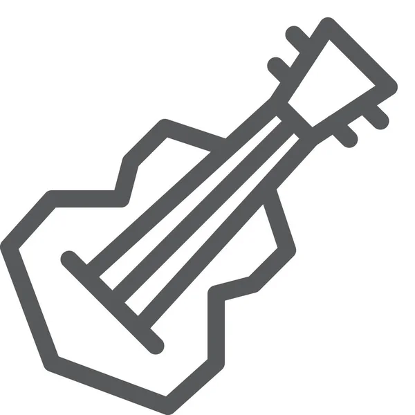 Akustisches Audio Icon Für Gitarre Outline Stil — Stockvektor