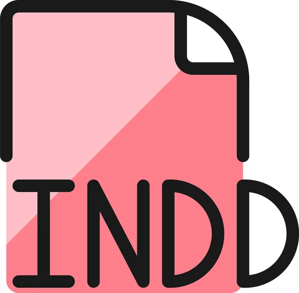 Indd Dateidesign Symbol Stil Ausgefüllter Umrisse — Stockvektor