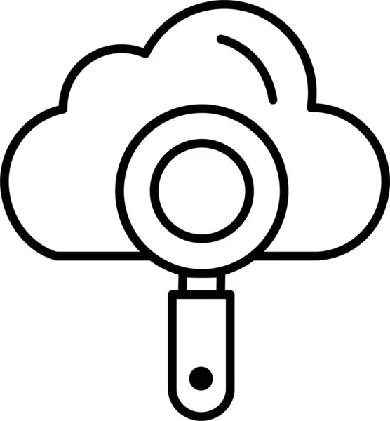 Cloud Computing Znaleźć Ikonę Stylu Zarys — Wektor stockowy