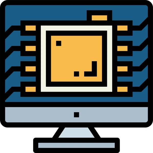 Computer Devices Electronics Icon Filled Outline Style — Stock Vector