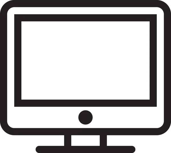 Computer Desktop Display Pictogram Grote Lijnen Stijl — Stockvector