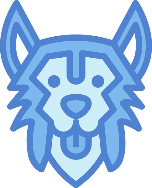 Икона Сибирской Хаски Собаки Стиле Заполненного Контура — стоковый вектор