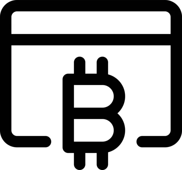 Kryptowährung Bitcoin Umriss Stil — Stockvektor