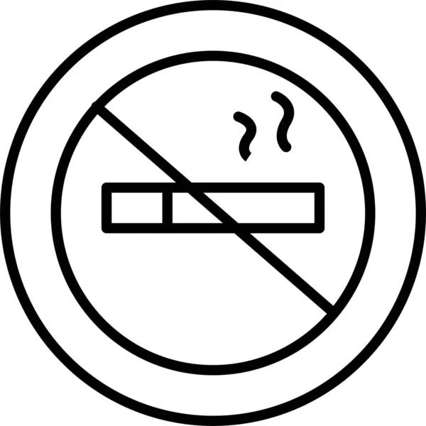 Hôtel Icône Non Fumeur Dans Style Contour — Image vectorielle