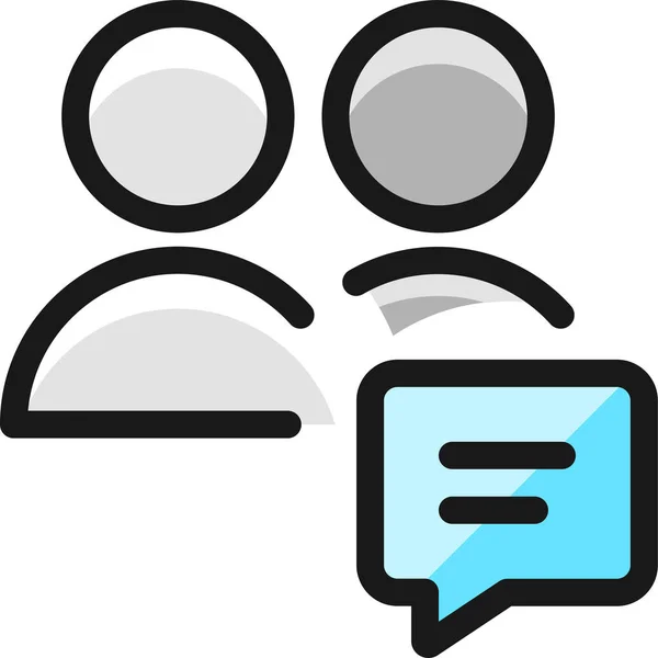 Actions Chat Multiple Icon Filled Outline Style — Stock Vector