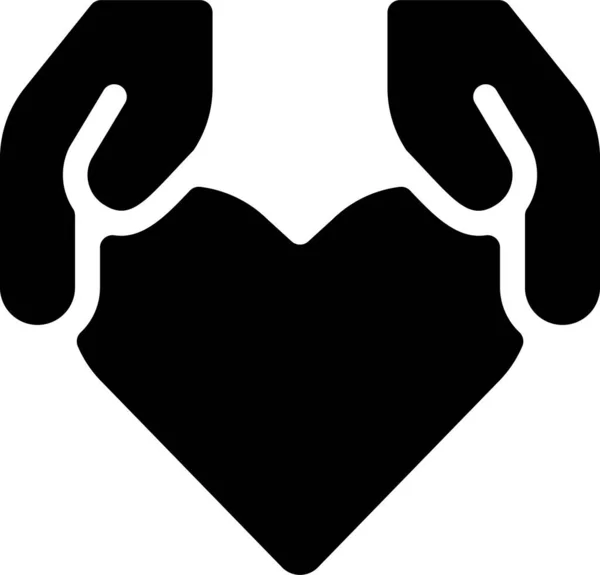 Love Heart Hands Icon — Stock Vector