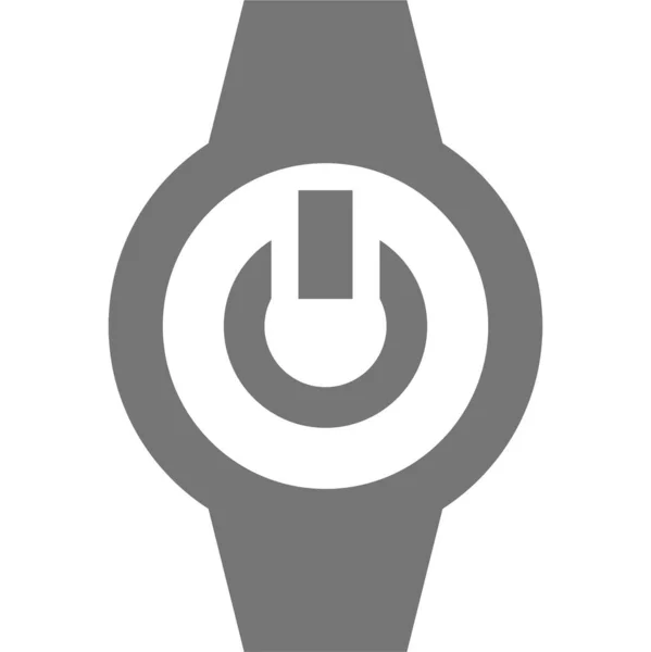 Power Watch Smart Horloge Pictogram Solide Stijl — Stockvector