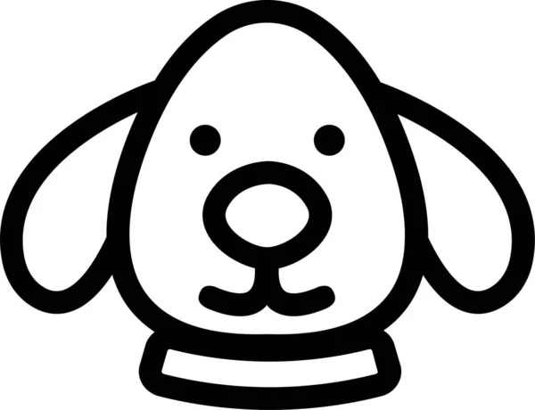 Animal Dog Pet Ikone Outline Stil — Stockvektor