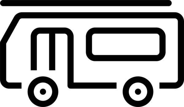 Icono Transporte Caravana Autobús Estilo Esquema — Vector de stock