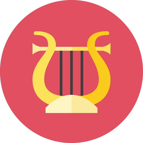 Лира Плоская Икона Звуковой Музыки Плоском Стиле — стоковый вектор