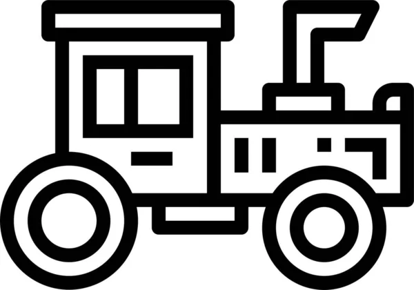 Tracteur Agricole Icône Transport Dans Style Contour — Image vectorielle