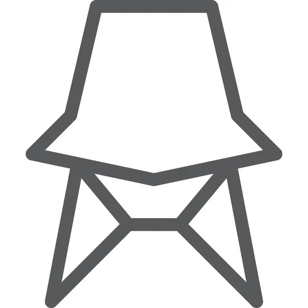 Ikona Designového Nábytku Židlí Obrysovém Stylu — Stockový vektor