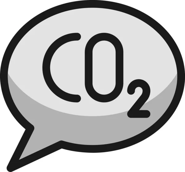 Ikona Komunikatu Zanieczyszczenia Co2 Stylu Wypełnionym — Wektor stockowy
