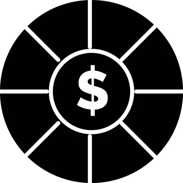 Pièce Monnaie Dollar Icône — Image vectorielle