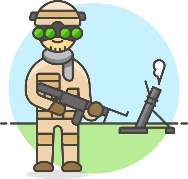 Icono Equipo Campo Del Ejército Categoría Guerra Militar — Vector de stock