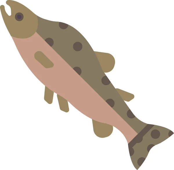 Animal Fish Food Icon Flat Style — Stock Vector