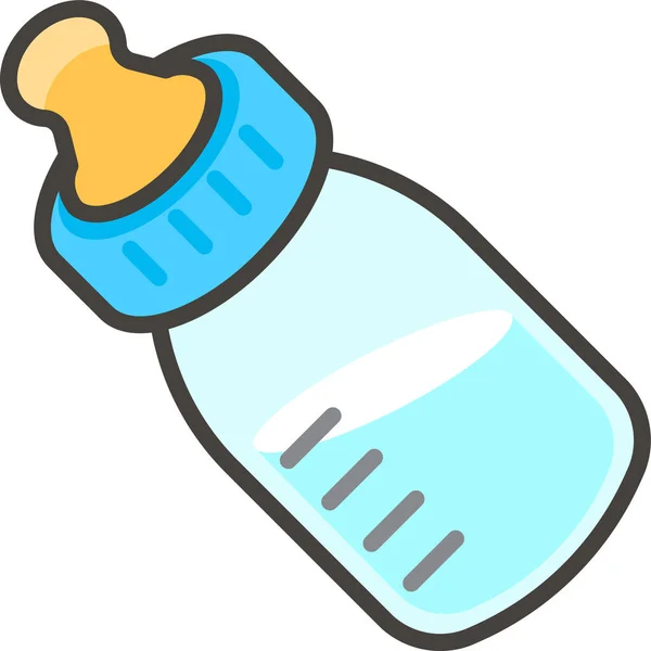 1F37C Baby Bottle Icon Filled Outline Style — Stock Vector