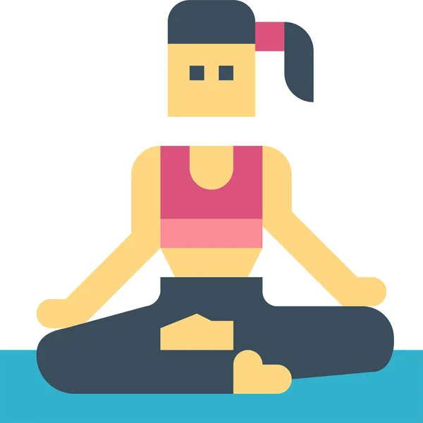 Yoga Ejercicio Icono Loto — Vector de stock