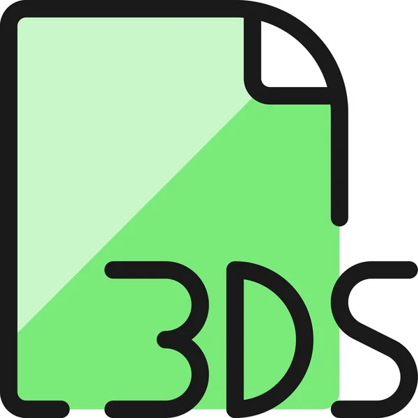 3Dsデザインファイルのアイコンをフルアウトラインスタイルで表示 — ストックベクタ