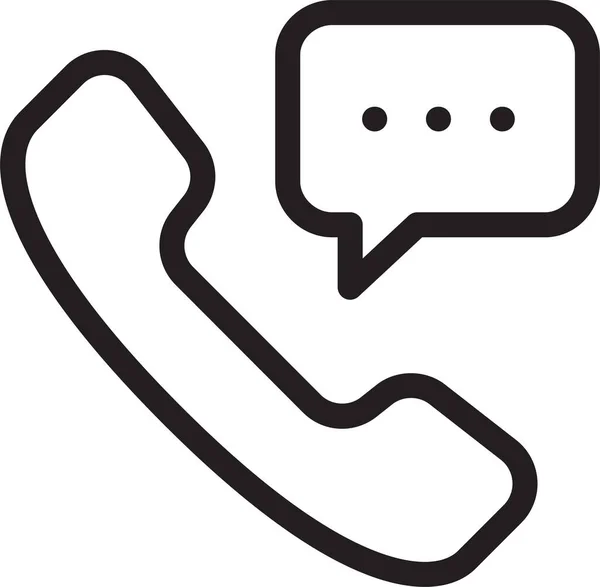 Telefon Kommunikations Icon Umriss Stil Anrufen — Stockvektor
