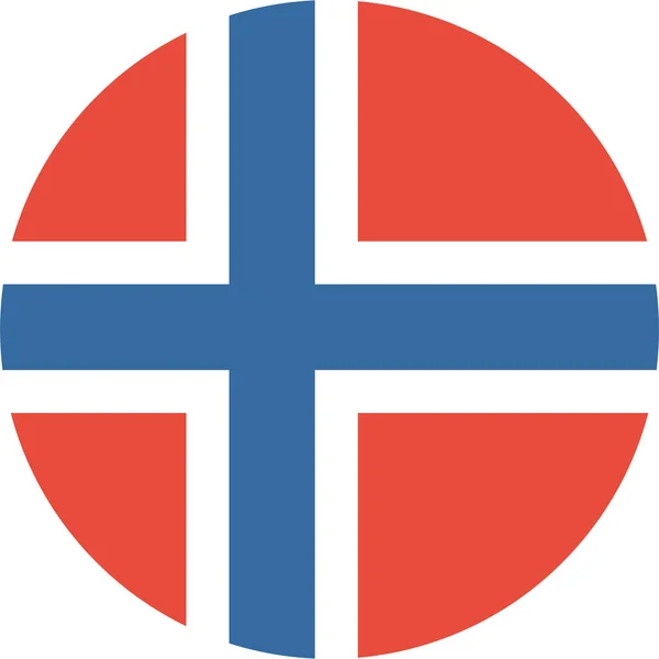 Bandeira Norway País Ícone Estilo Plano —  Vetores de Stock