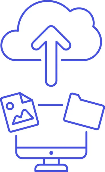클라우드 컴퓨터 컴퓨팅 아이콘 Cloud Computer Computing Icon 인프라 — 스톡 벡터