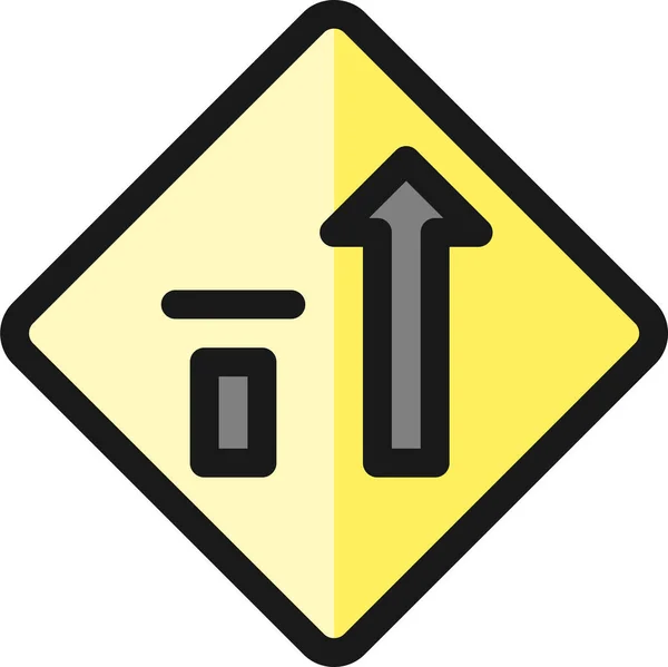 Verkeersbord Pictogram Gevulde Stijl — Stockvector