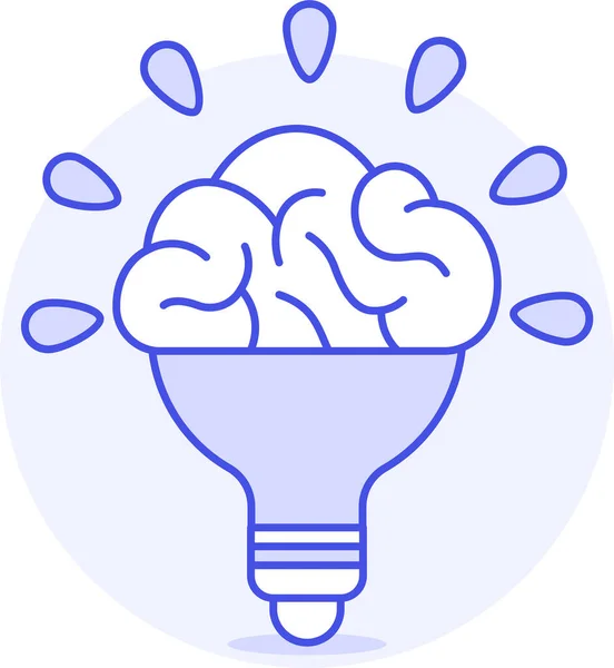 Activité Ampoule Cerveau Icône Dans Style Contour Rempli — Image vectorielle
