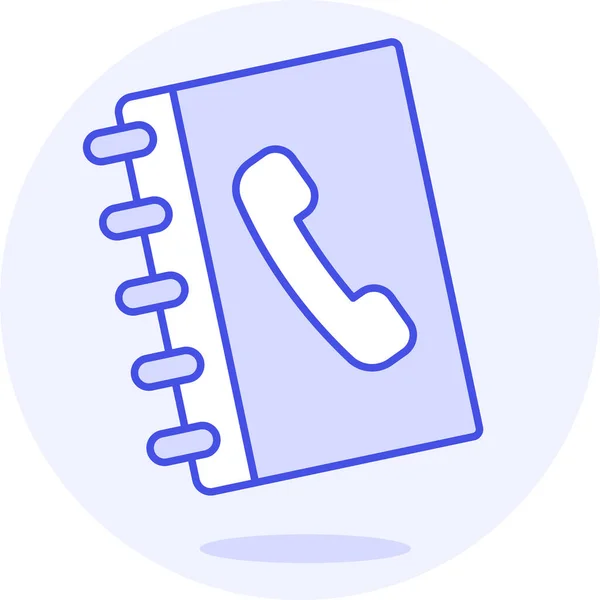 Boek Adres Telefoon Pictogram Gevulde Outline Stijl — Stockvector