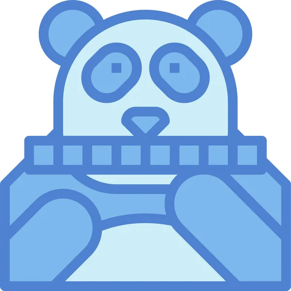 Икона Животного Панды Медведя Стиле Заполненного Контура — стоковый вектор
