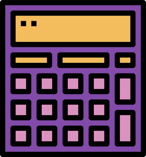 Calcolatrice Matematica Icona Pieno Stile Contorno — Vettoriale Stock