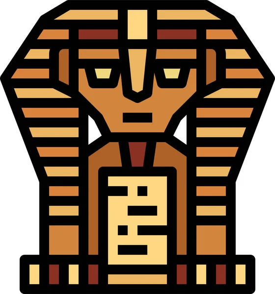 Egipto Monumentos Emblemáticos Icono Estilo Contorno Lleno — Vector de stock